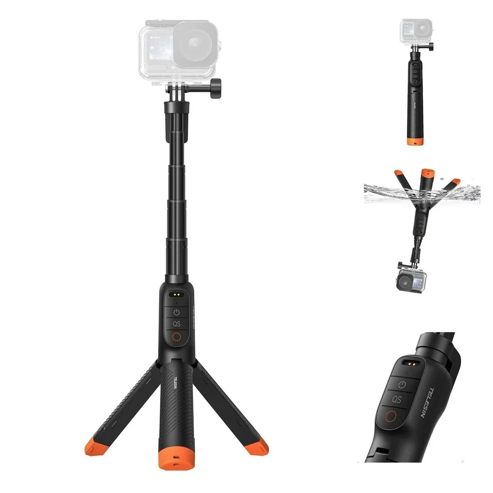 TELESIN Bluetooth Floating Selfie Stick Tripod DJI Osmo Action 6 5 Pro 4 15M